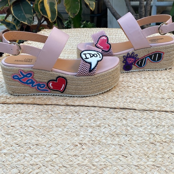 Love Moschino fun I DO pink espadrille sandals - Picture 14 of 14